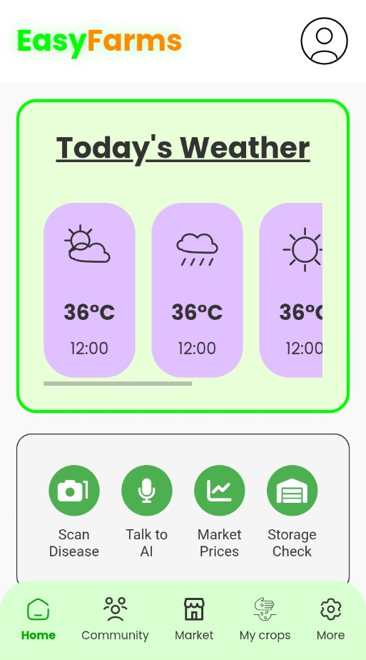 EasyFarms Home Screen